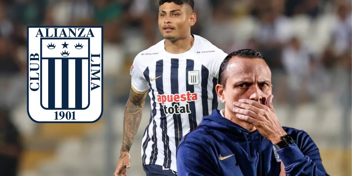 Jeriel De Santis con camiseta de Alianza Lima y Alejandro Restrepo con la mano en la boca 