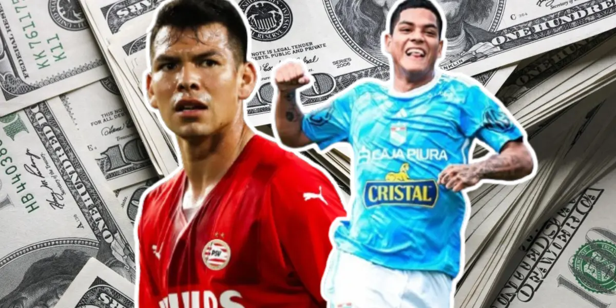 Joao Grimaldo celebrando y Lozano con cara de preocupación