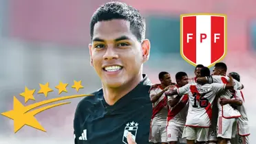 Joao Grimaldo y debajo la Selección Peruana