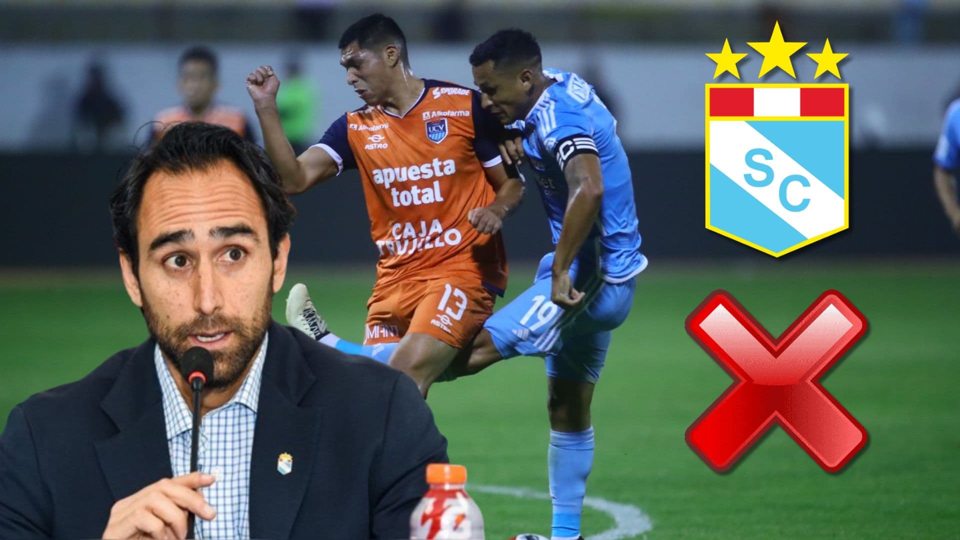 Joel Raffo observando detenidamente la terrible lesión de Yoshimar Yotún en Trujillo