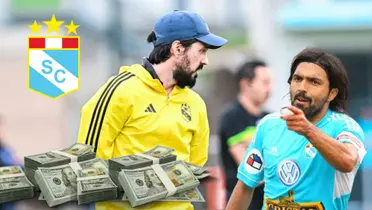 Jorge Cazulo como entrenador de la Reserva de Cristal y al lado como jugador del club