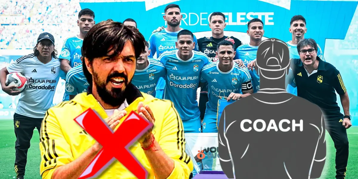 Jorge Cazulo y detrás el 11 titular de Sporting Cristal en la Liga 1