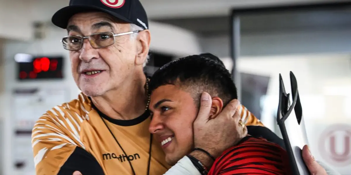 Jorge Fossati abrazando a Jairo Concha (Foto: Universitario).