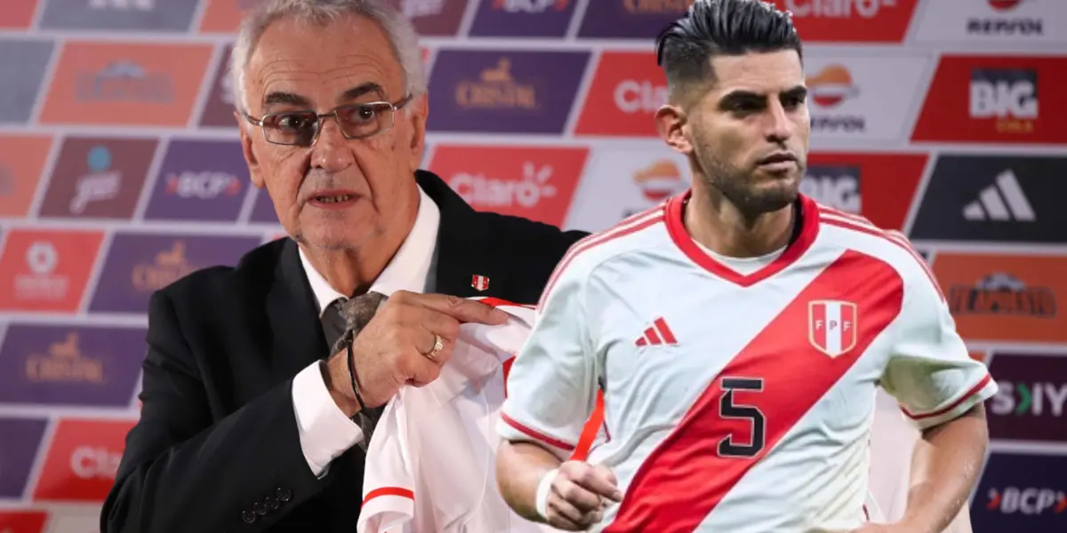 Jorge Fossati, al lado Carlos Zambrano.