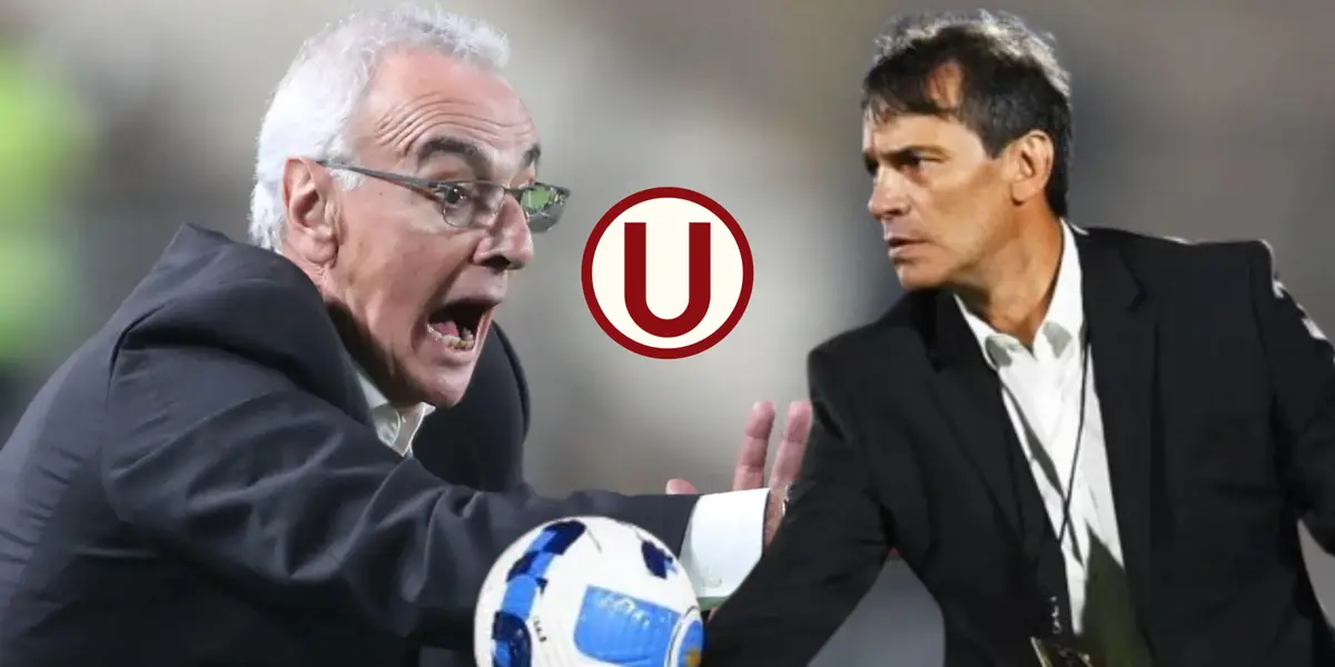 Jorge Fossati, al lado Fabián Bustos.