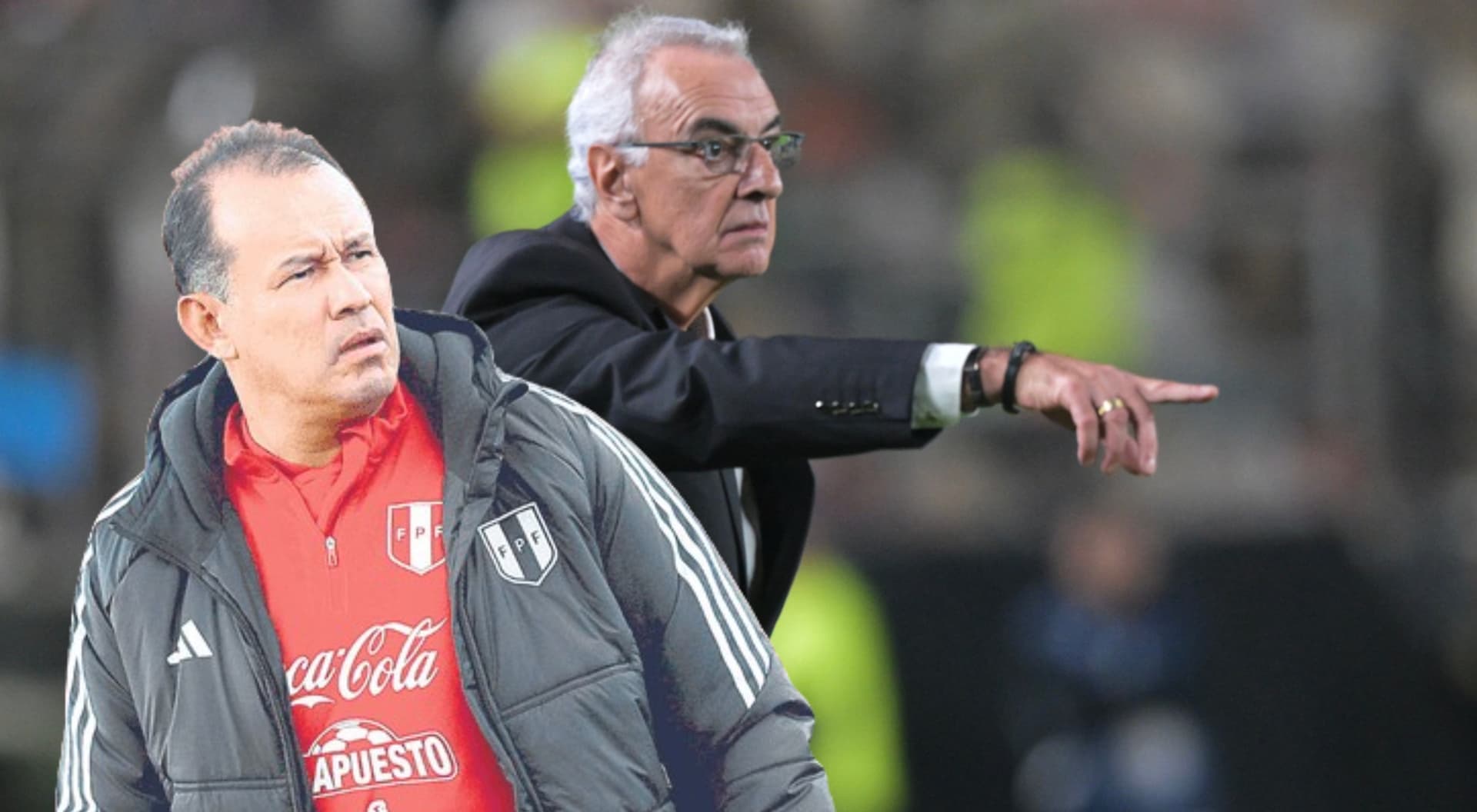 Jorge Fossati, al lado Juan Reynoso.