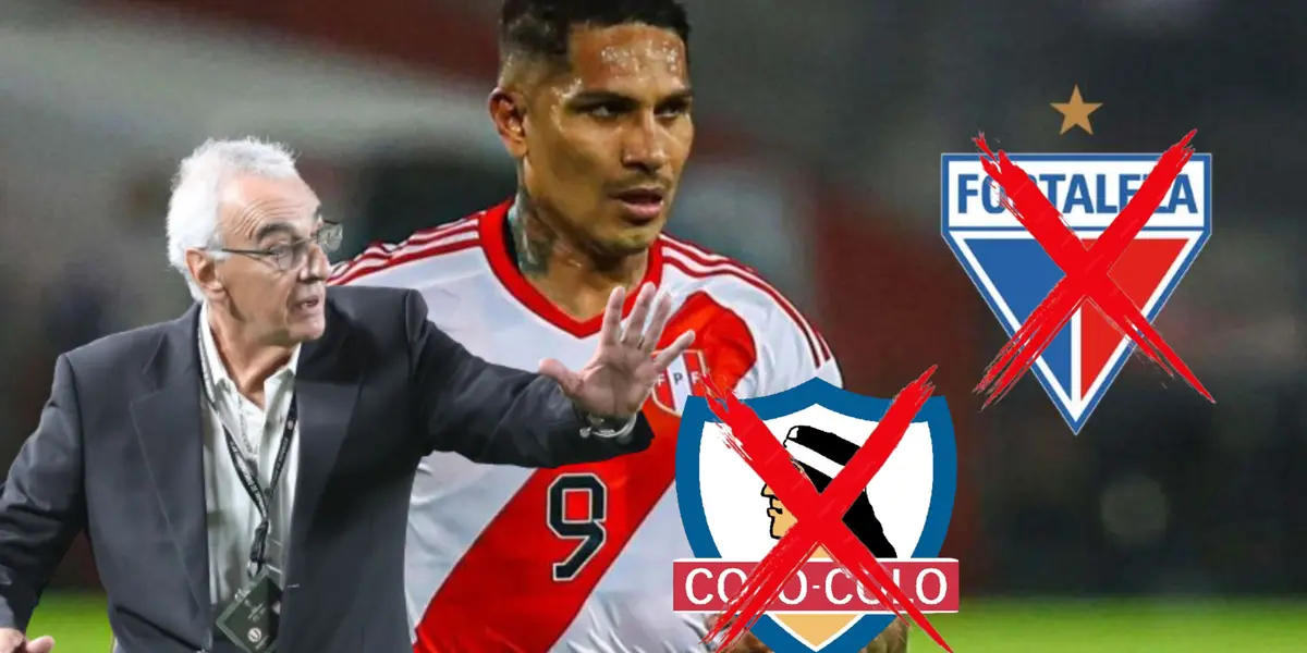 Jorge Fossati, al lado Paolo Guerrero.