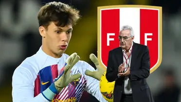 Jorge Fossati aplaudiendo y Diego Kochen viendo un balón