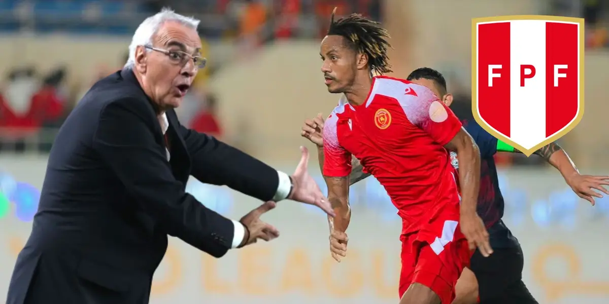 Jorge Fossati dando indicaciones y André Carrillo jugando para Al-Qadisiyah