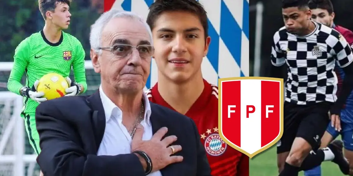 Jorge Fossati delante de Diego Kochen, Matteo Perez y Jeriel De Santis