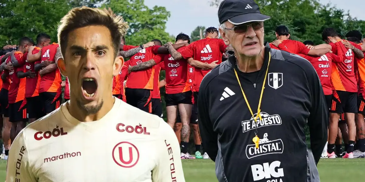 Jorge Fossati en la Bicolor y Martín Pérez Guedes gritando (Foto: Selección Peruana)