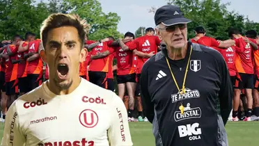 Jorge Fossati en la Bicolor y Martín Pérez Guedes gritando (Foto: Selección Peruana)