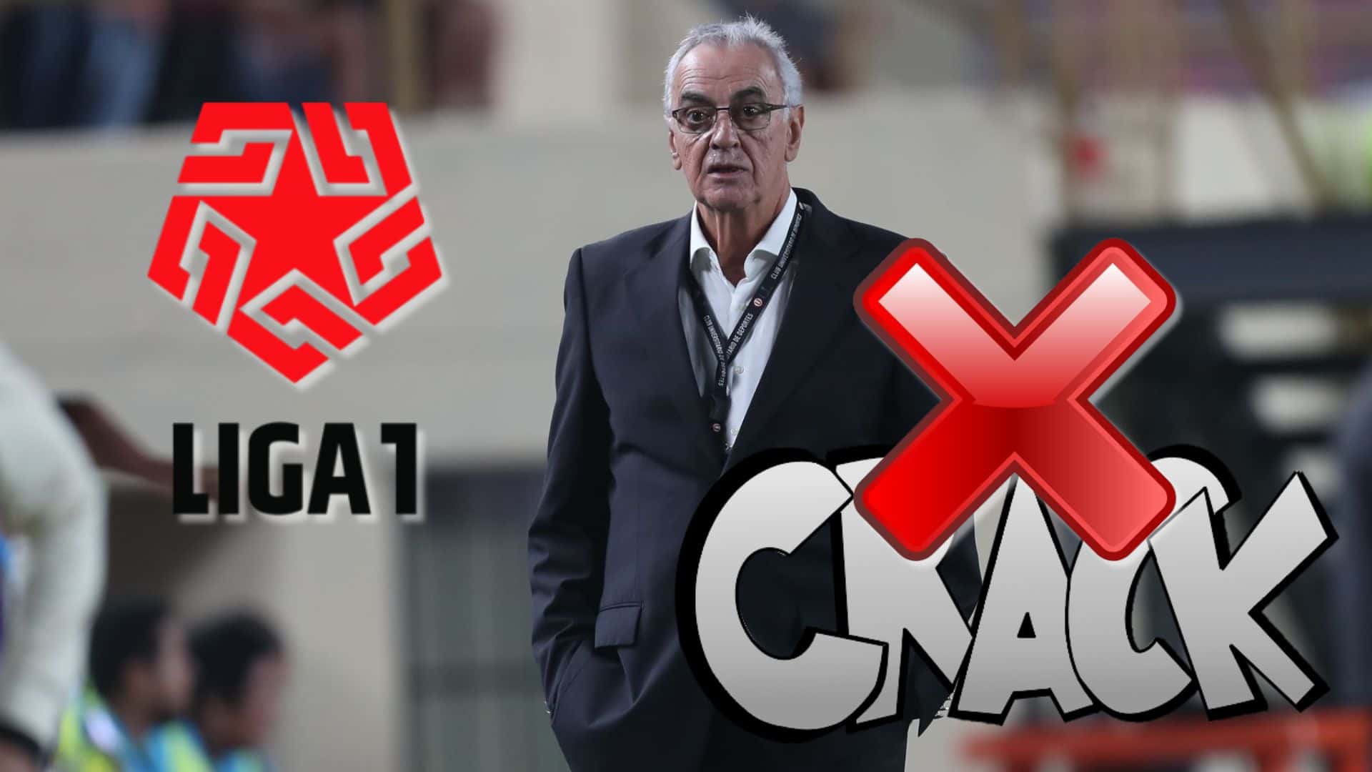 Jorge Fossati en la zona técnica del Estadio Monumental de Ate