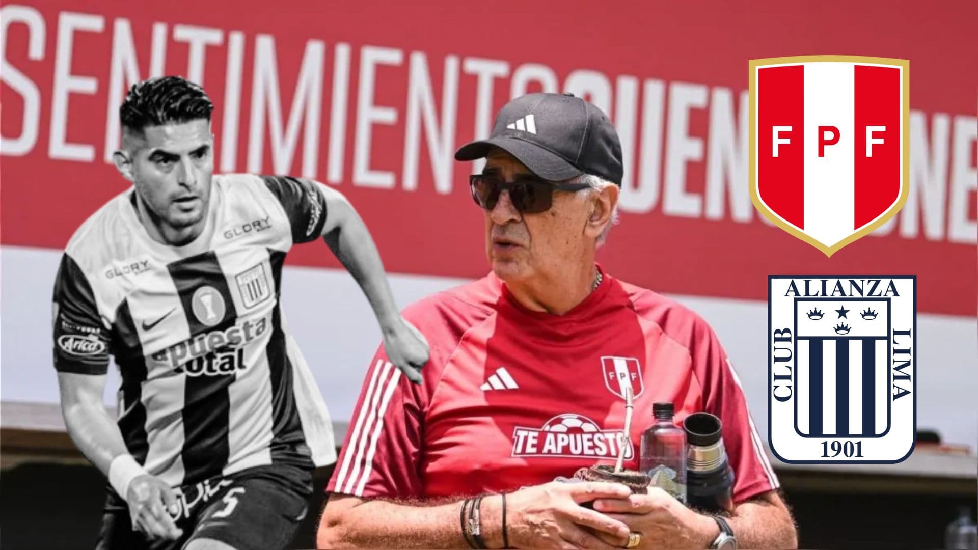 Jorge Fossati en Videna y al lado Carlos Zambrano con la camiseta de Alianza Lima