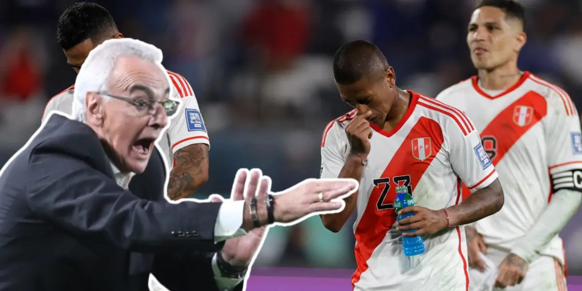 Jorge Fossati gritando y los jugadores de la Selección Peruana tristes