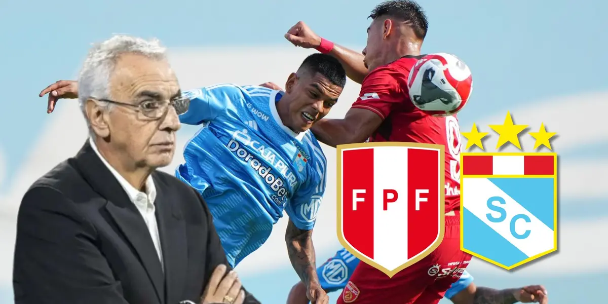 Jorge Fossati mirando detenidamente una acción de juego en el Cristal vs Huancayo de hoy