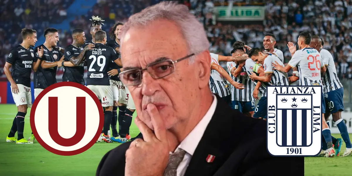 Jorge Fossati observando los planteles de Universitario de Deportes y de Alianza Lima