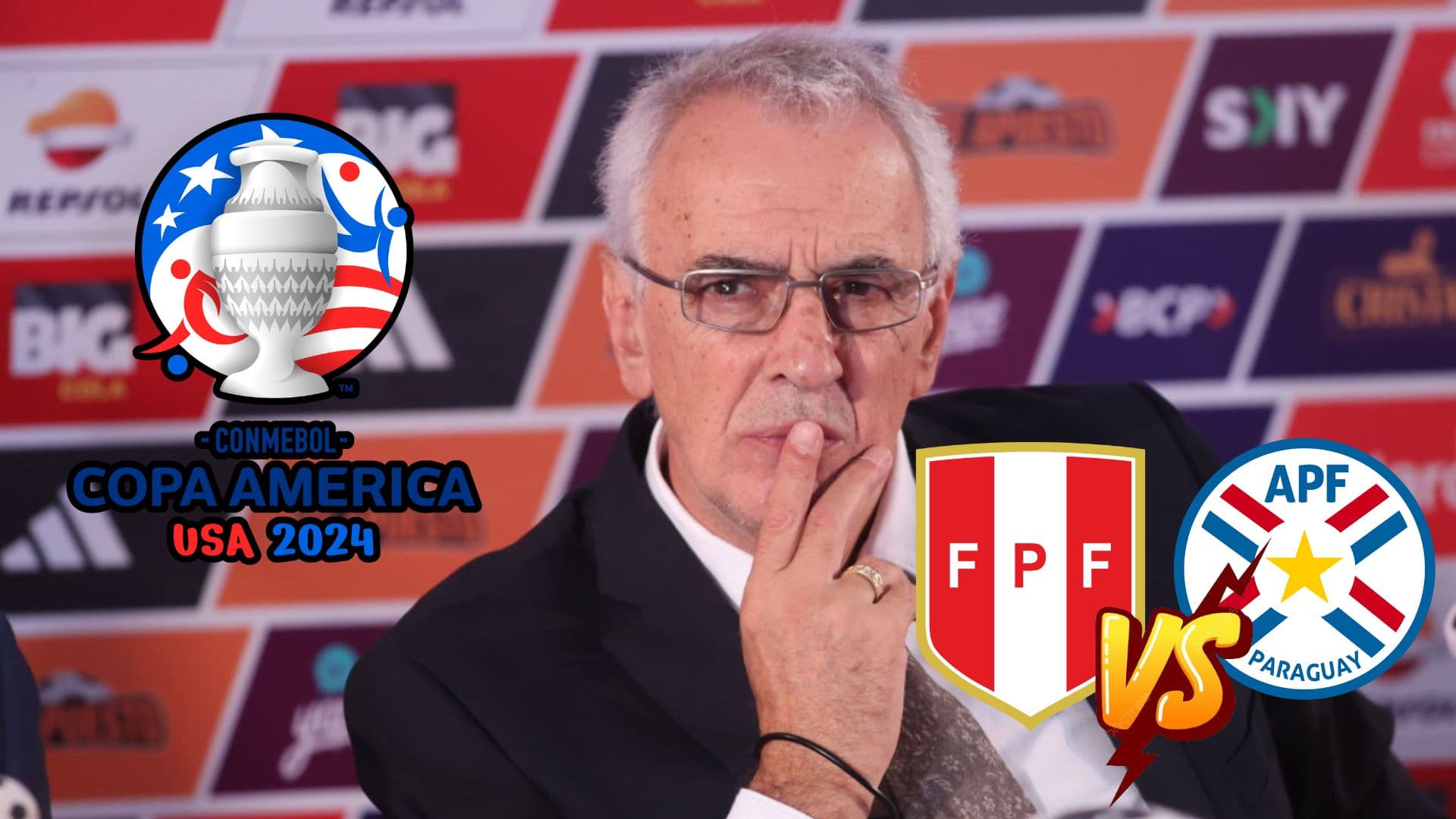 Jorge Fossati pensativo y en conferencia de prensa