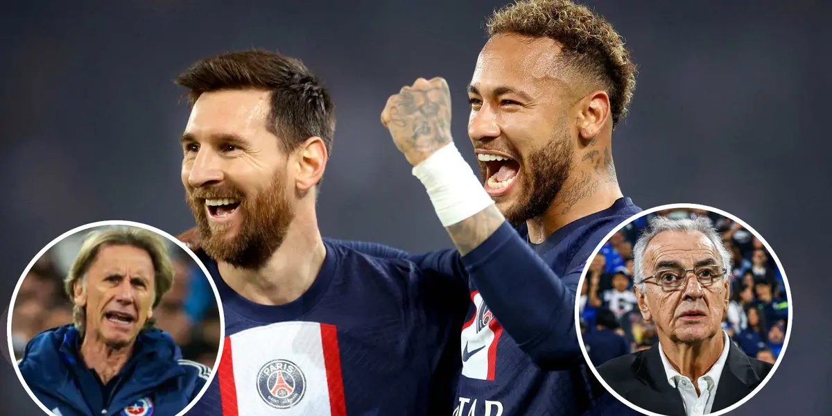 Jorge Fossati - Ricardo Gareca- Neymar - Lionel Messi (Foto: Soy Deportes)