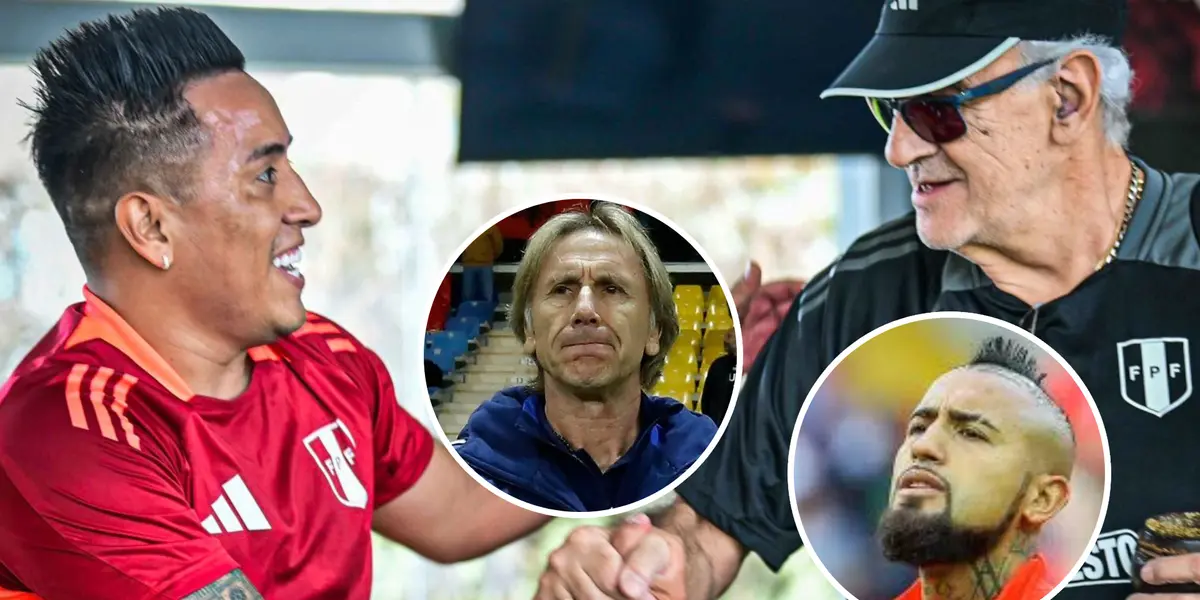 Jorge Fossati saludando a Christian Cueva (Foto: FPF)