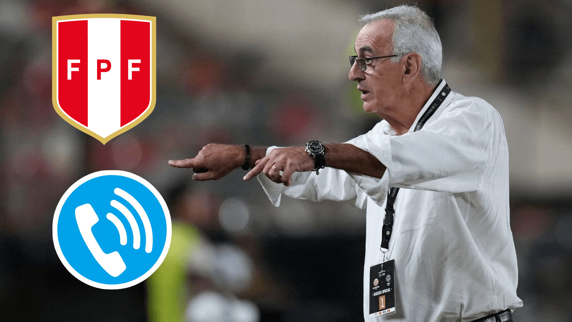Jorge Fossati señalando con sus dedos