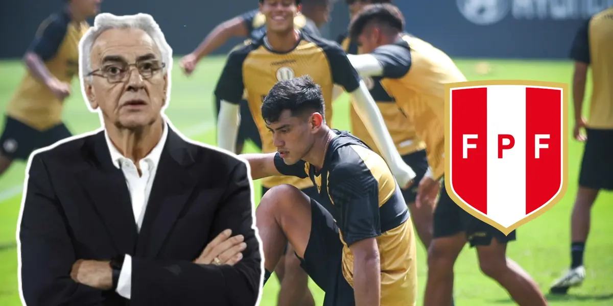 Jorge Fossati serio y jugadores de la U entrenando (Foto: Universitario)