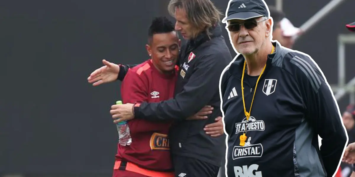 Jorge Fossati viendo a Ricardo Gareca abrazar a Christian Cueva (Foto: Depor)