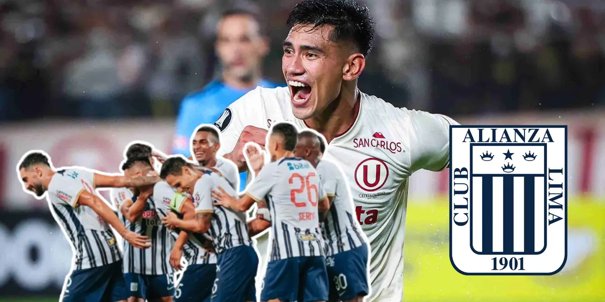 José Rivera celebrando al igual que el equipo de Alianza Lima