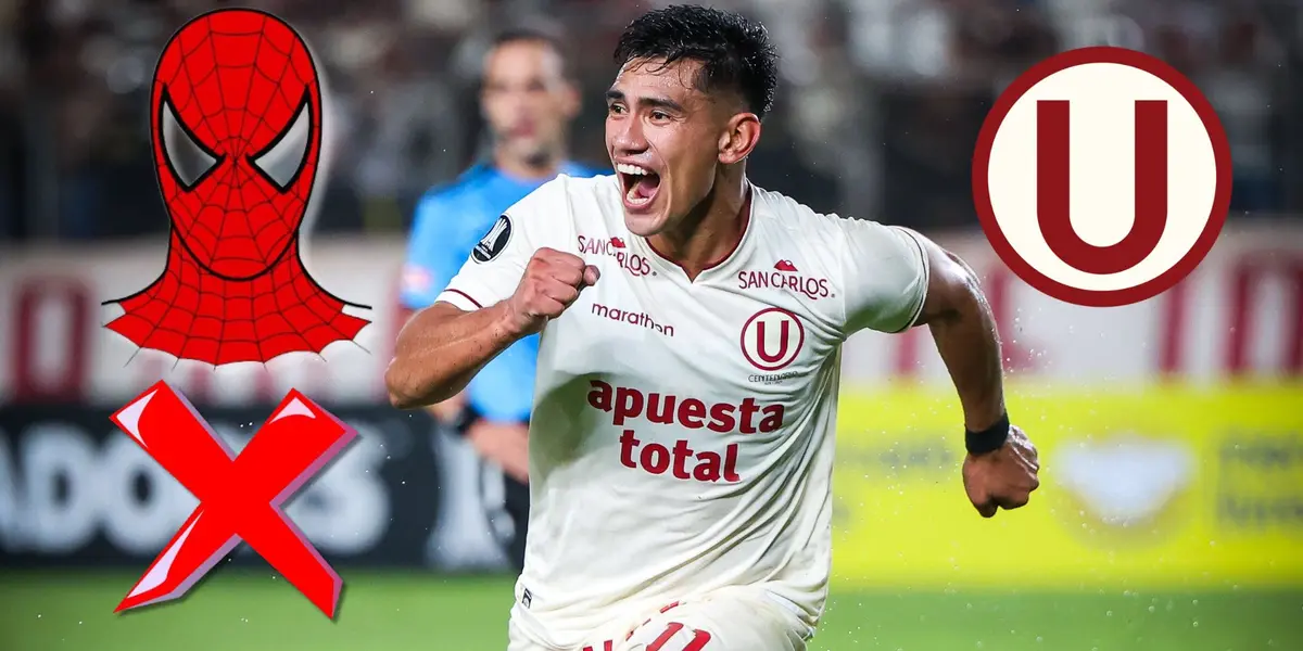 José Rivera celebrando uno de los tantos que marcó ayer en la victoria merengue sobre LDU