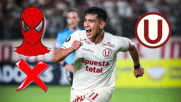 José Rivera celebrando uno de los tantos que marcó ayer en la victoria merengue sobre LDU