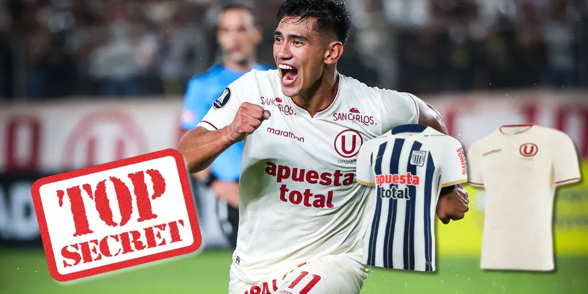 José Rivera festejando uno de sus goles con la camiseta de Universitario de Deportes