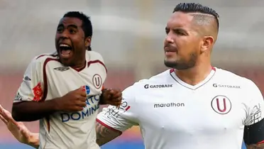 Juan Manuel Vargas y Donny Neyra vistiendo la camiseta de Universitario de Deportes