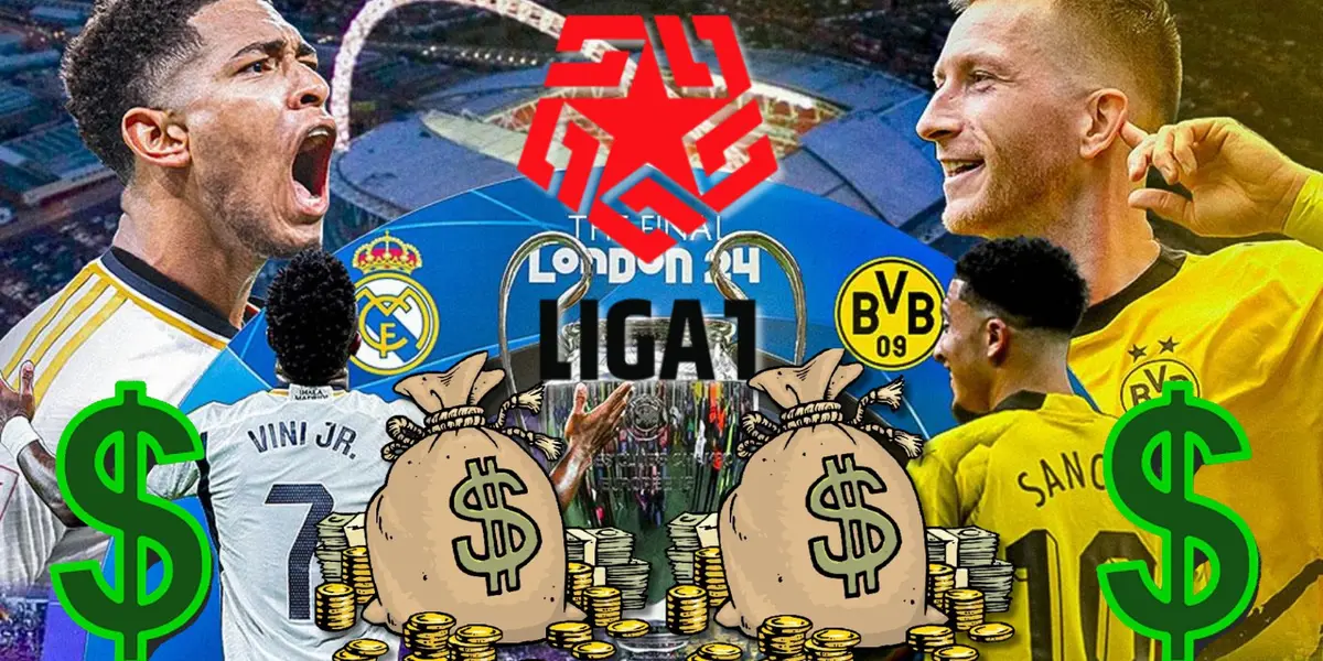 Jude Bellingham y Marco Reus en la portada de la final de la UEFA Champiosn League