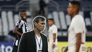 Jugador del Botafogo celebrando y Fabián Bustos triste 