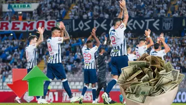 Jugadores de Alianza Lima aplaudiendo en el estadio nacional 