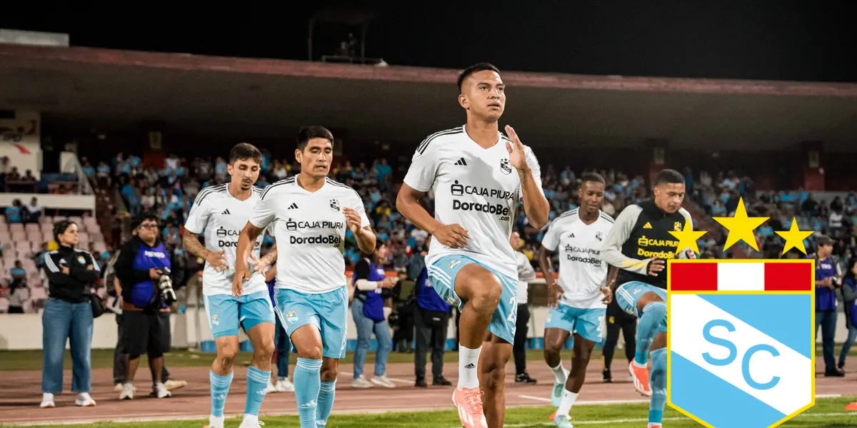 Jugadores de Sporting Cristal calentando