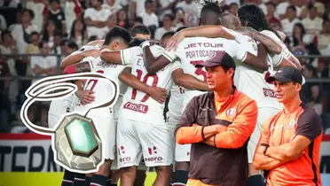 Jugadores de Universitario abrazándose