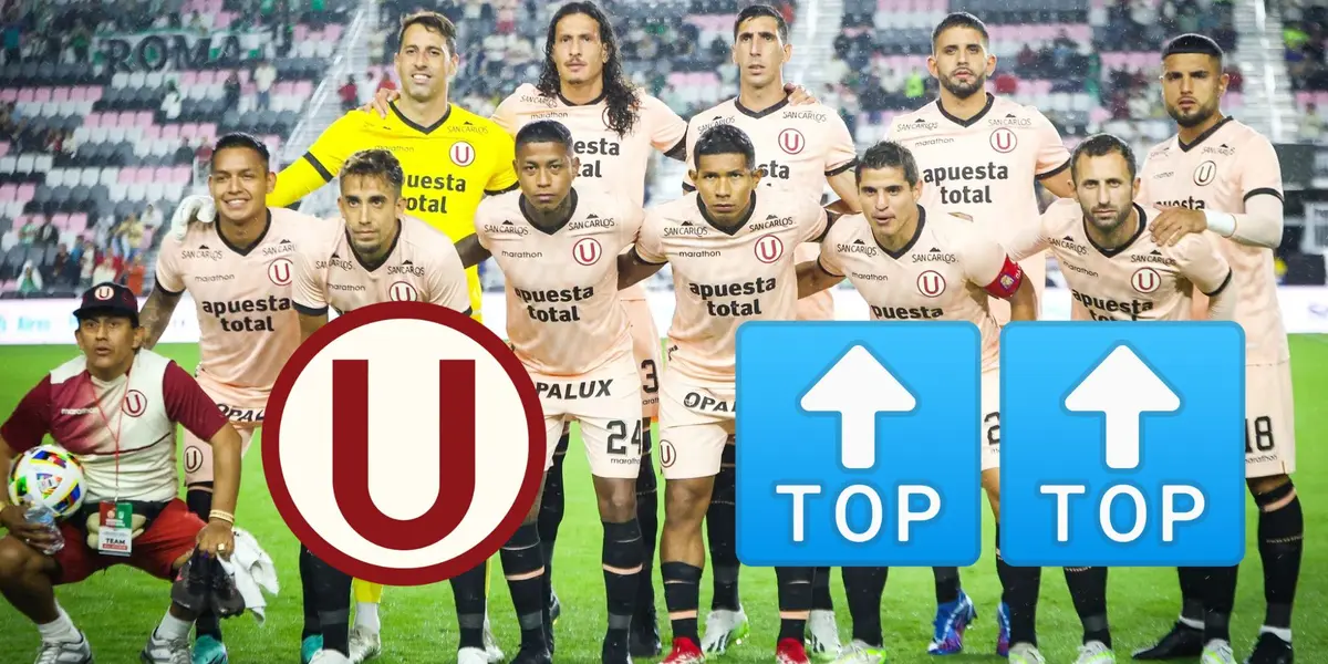 Jugadores de Universitario de Deportes posando para las cámaras