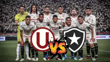 Jugadores de Universitario de Deportes posando para las cámaras antes de un partido