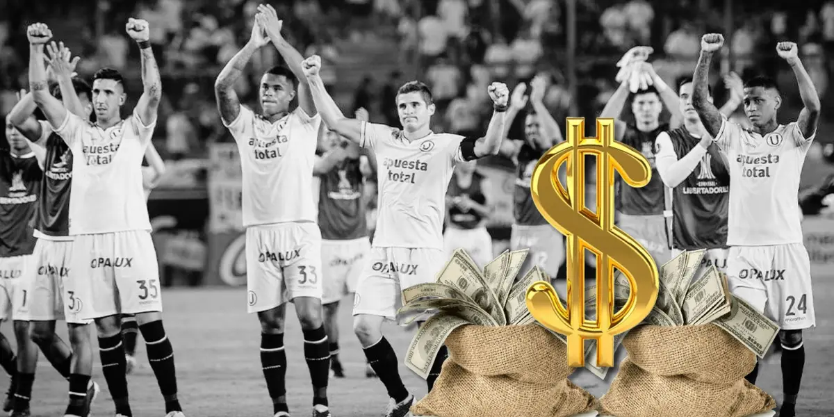 Jugadores de Universitario de Deportes saludando a sus hinchas en el Estadio Monumental