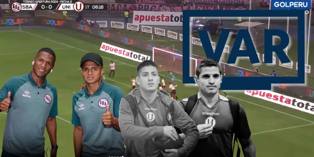 Jugadores del Sport Boys y al lado Murrugarra y Corzo de la ´U´