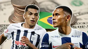 Kevin Serna y Bryan Reyna con camiseta de Alianza Lima
