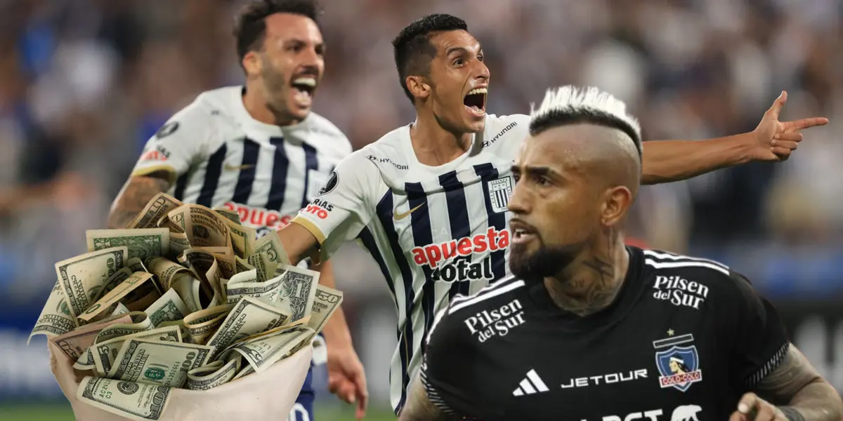 Kevin Serna y Sebastián Rodríguez celebrando, mientras Arturo Vidal mira serio
