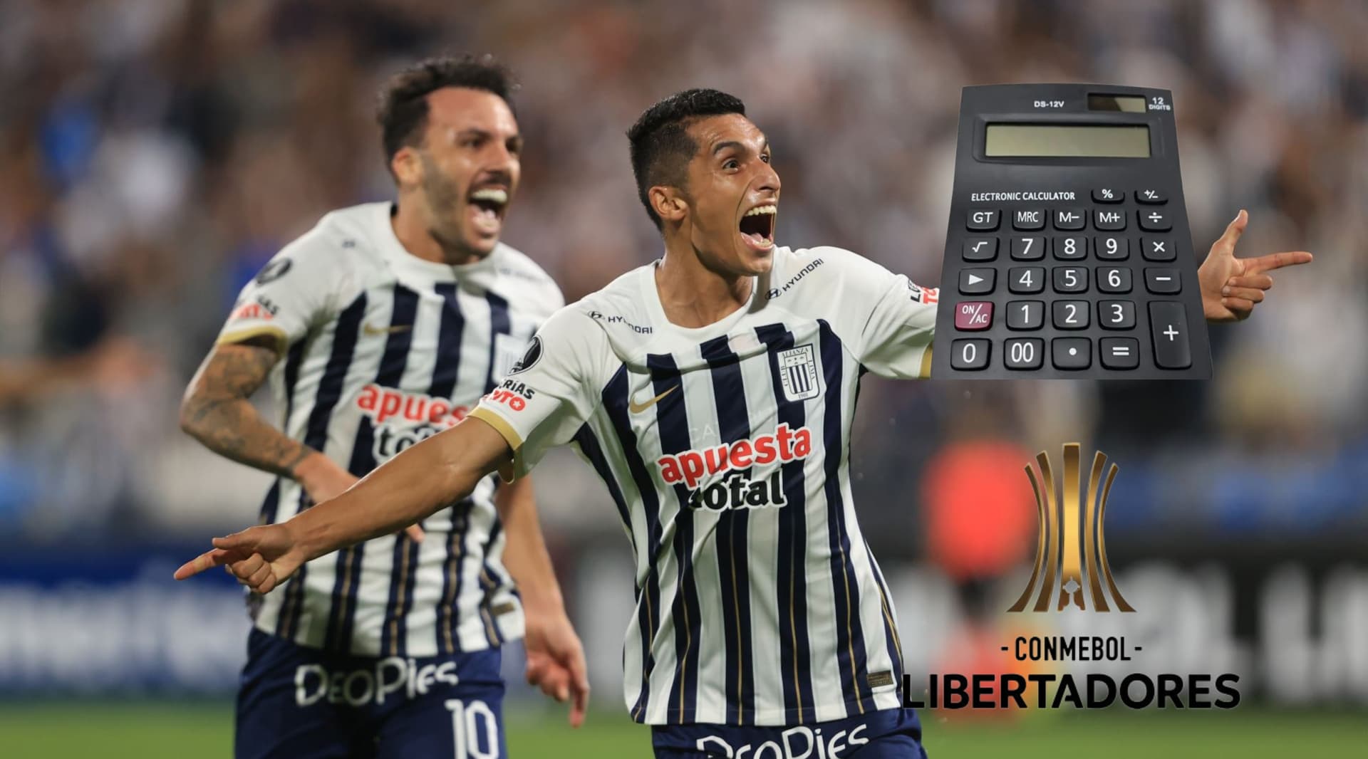 Kevin Serna y Sebastián Rodríguez festejando con Alianza Lima