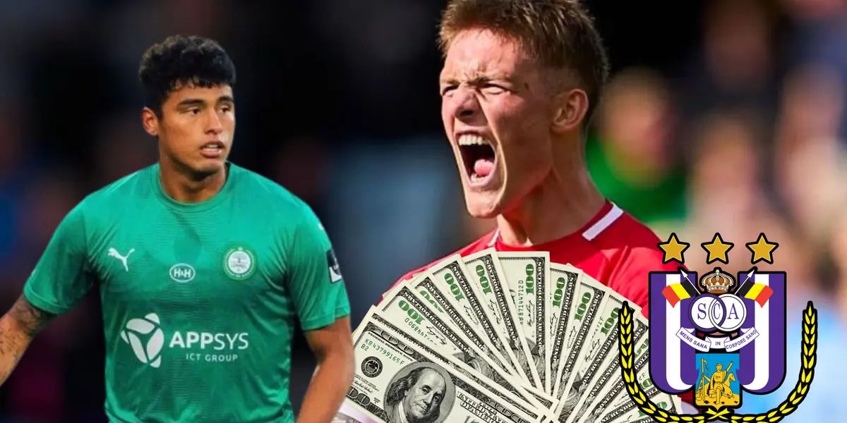 Kluiverth Aguilar mira para un lado, mientras Oliver Sonne grita