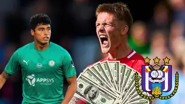 Kluiverth Aguilar mira para un lado, mientras Oliver Sonne grita