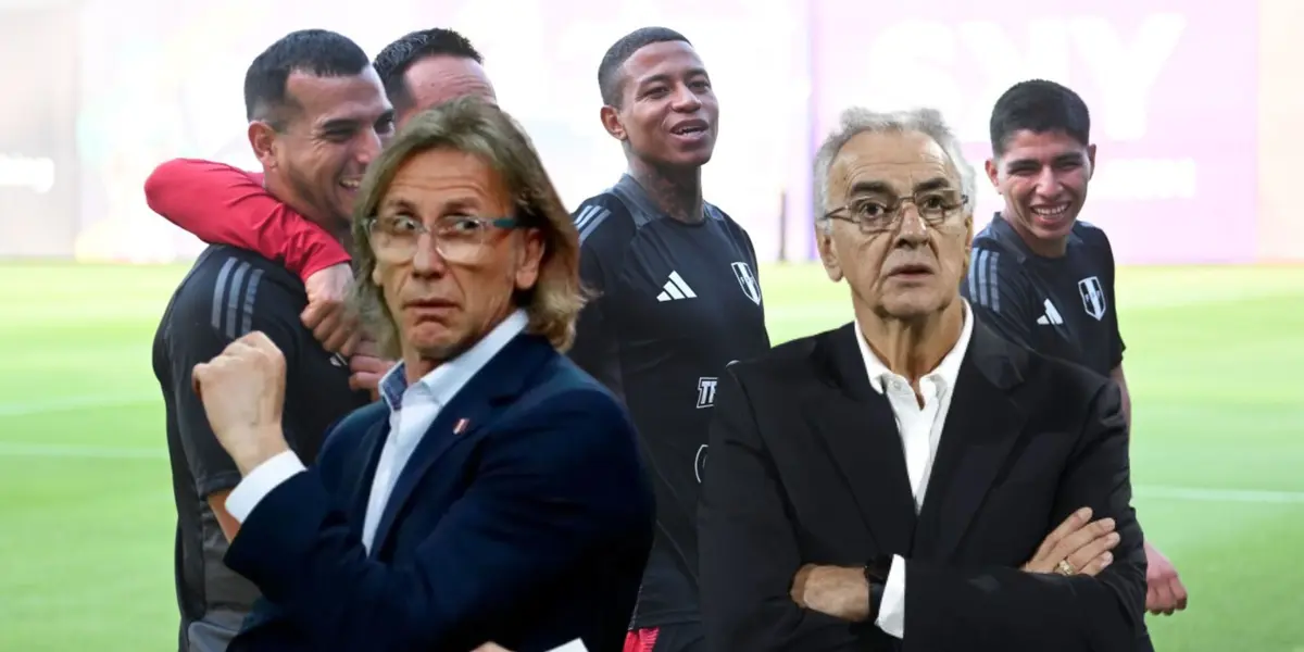 La Bicolor entrenando bajo las miradas de Ricardo Gareca y Jorge Fossati