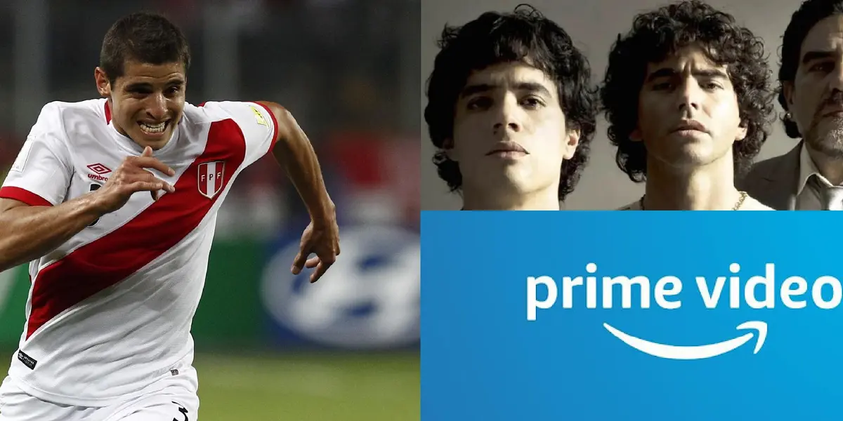 La compañía de comercio electrónico y de Streaming ha estrenado hace poco una serie basada en la vida de Maradona y Corzo la está promocionando.