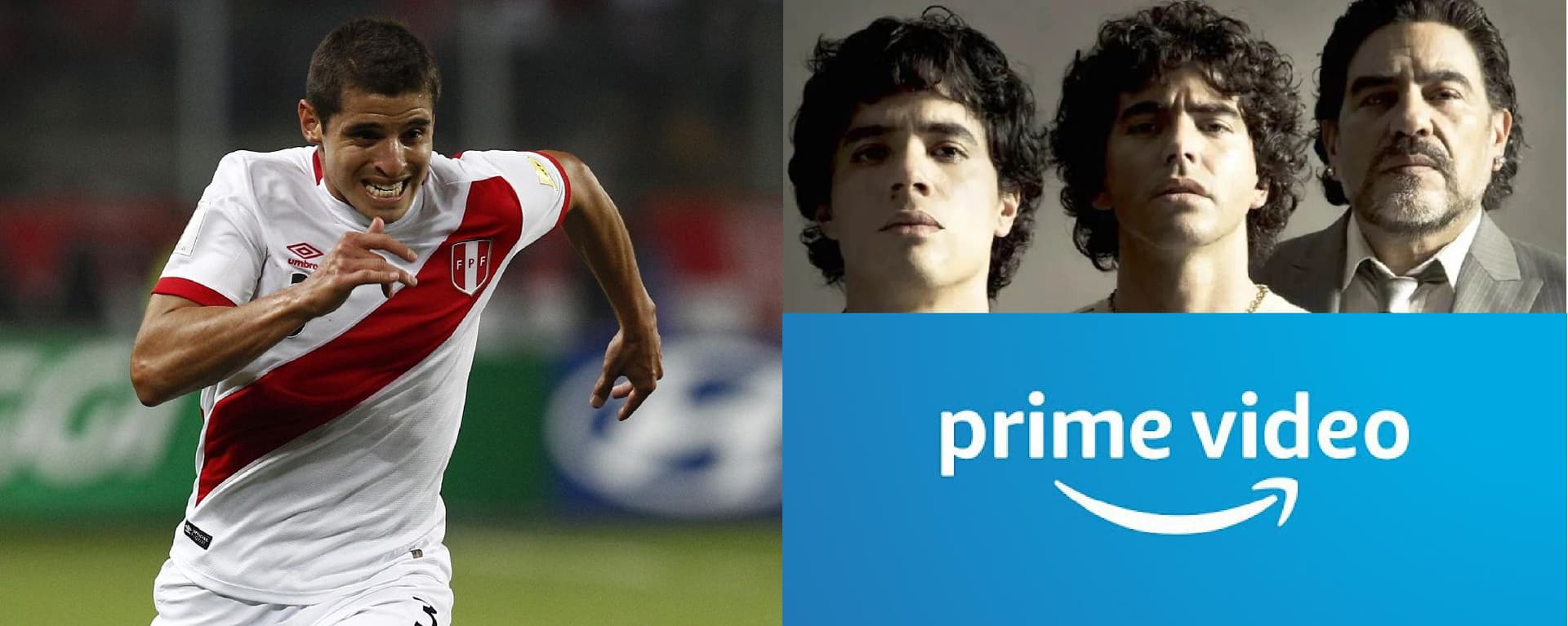 La compañía de comercio electrónico y de Streaming ha estrenado hace poco una serie basada en la vida de Maradona y Corzo la está promocionando.