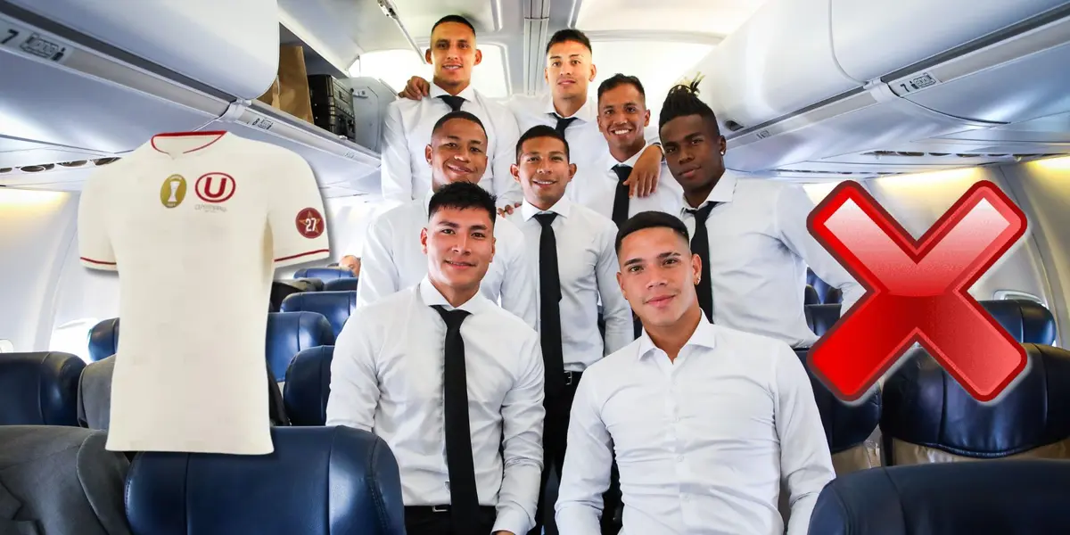 La delegación de Universitario de Deportes en el avión rumbo a Colombia